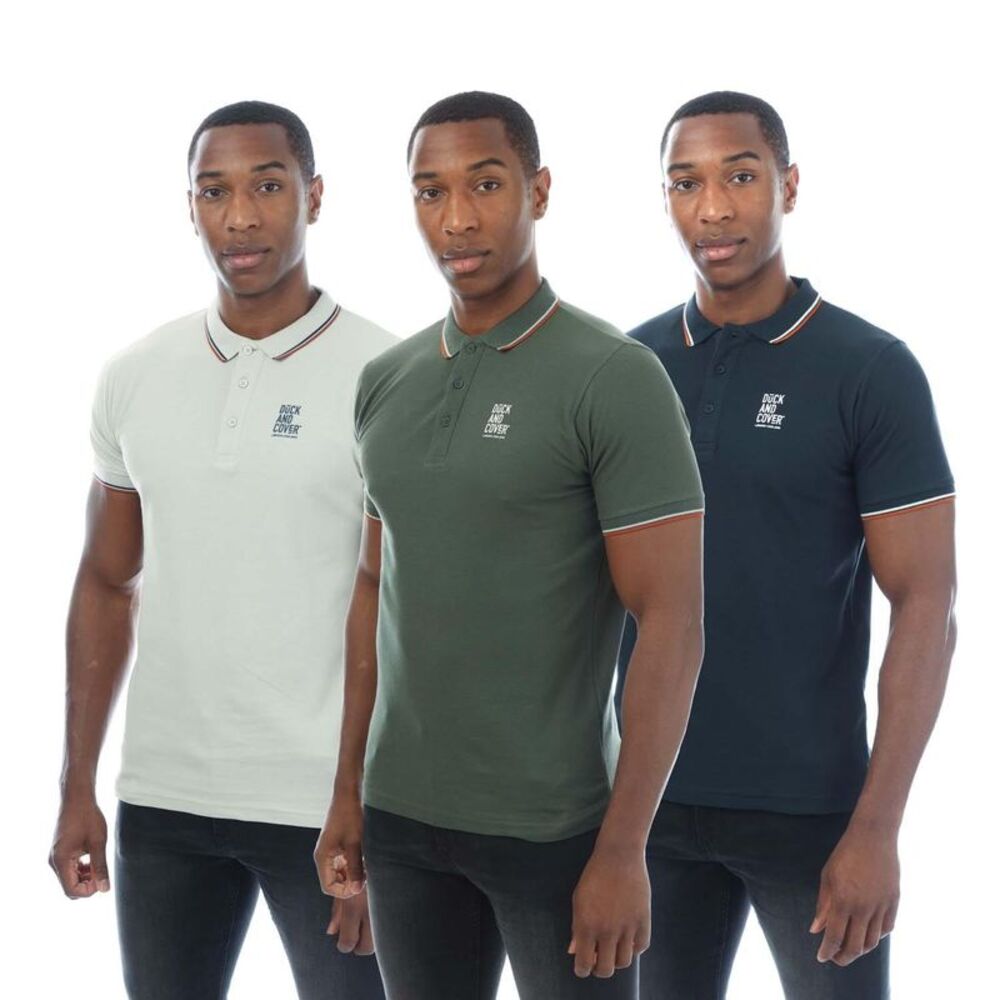 Duck and Cover Mens Melports Polo Shirt / Green/Light Green/Blue